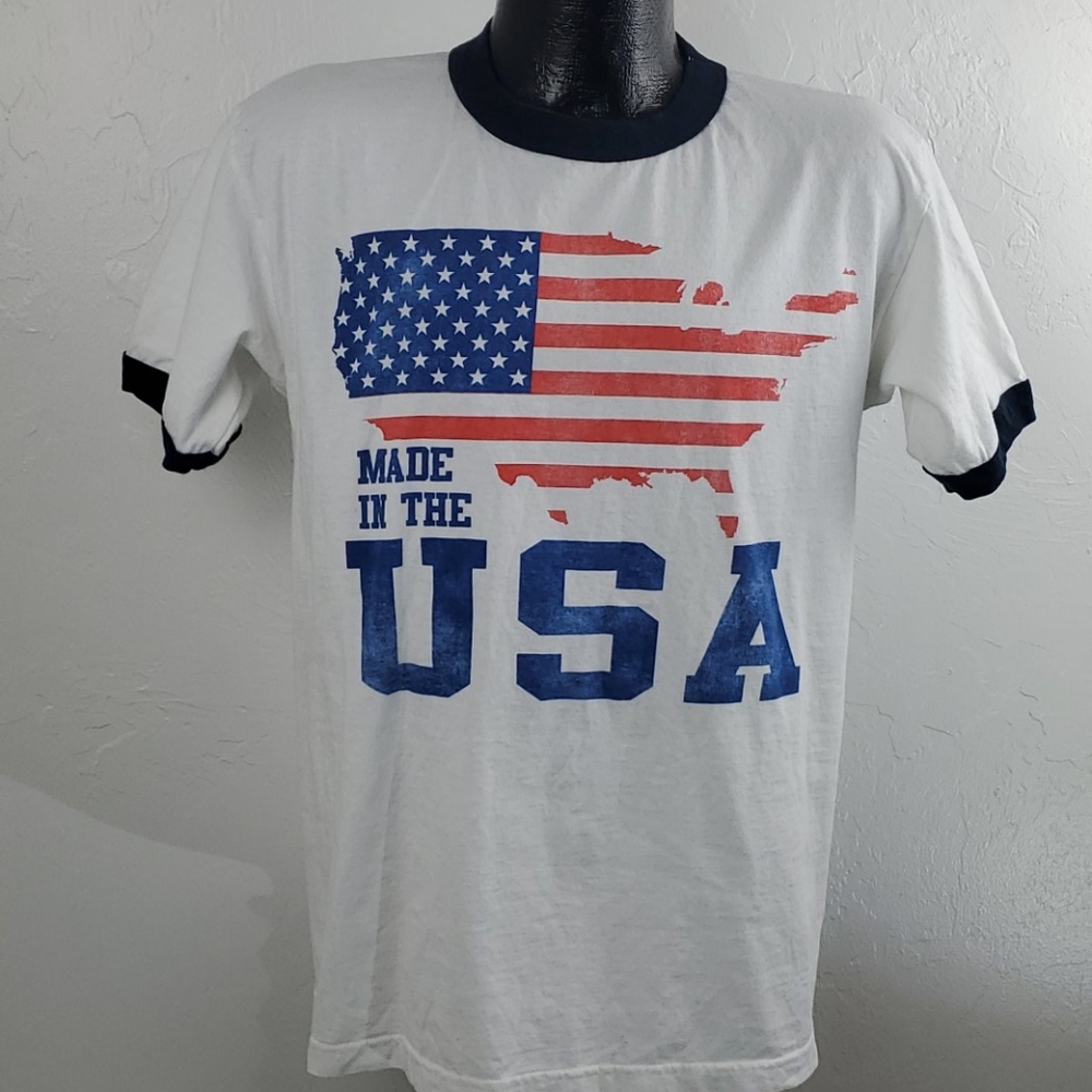 AAA Alstyle Apparel Activewear t-shirt vintage Patriotic white size M